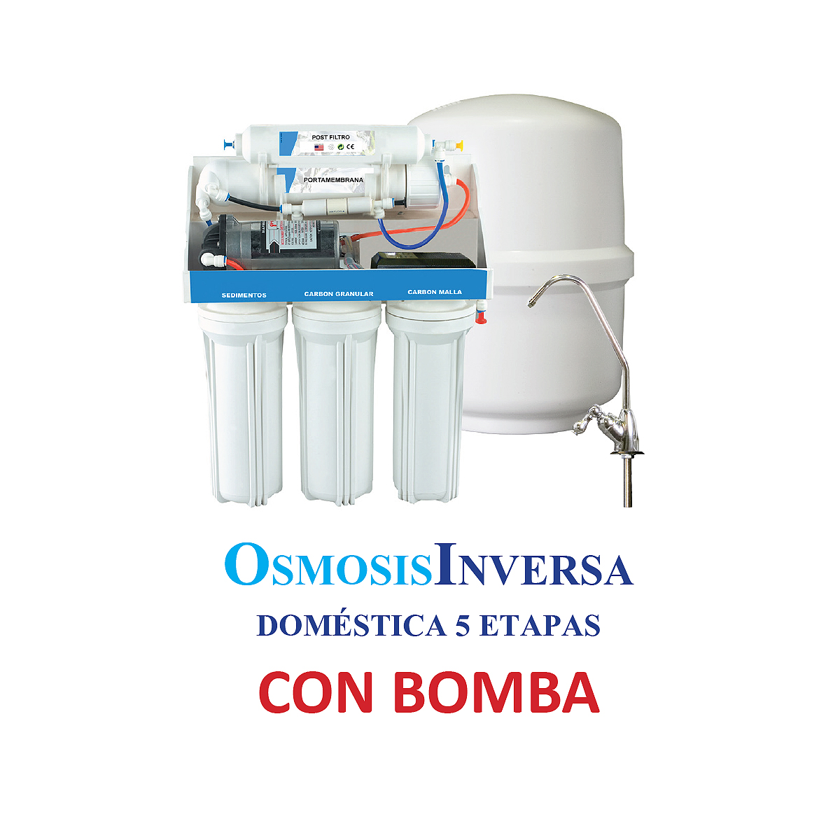 Osmosis Inversa Doméstica 5 etapas con Bomba RO-6